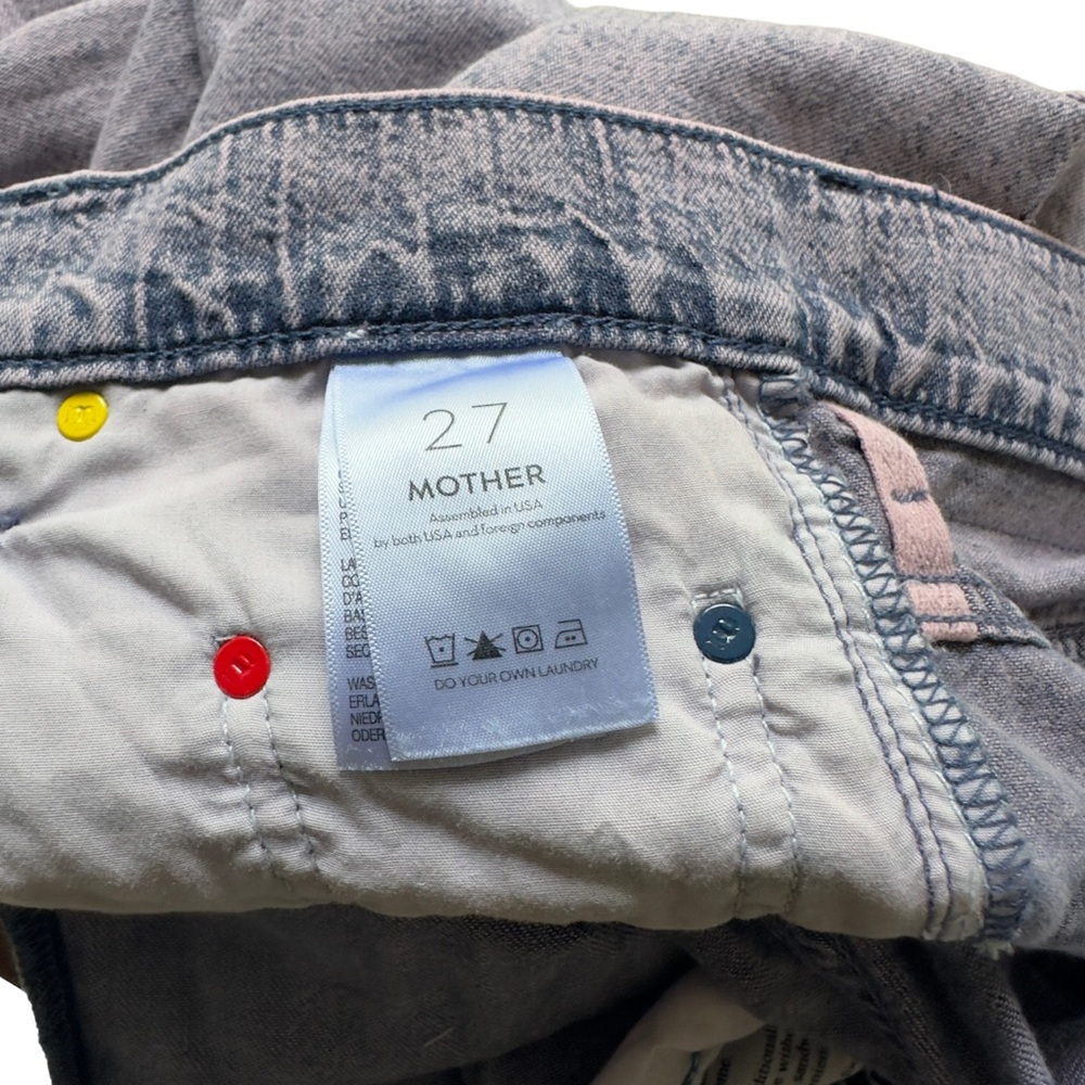 Mother Snacks The Pleated Fun Dip Puddle Straight Leg Jeans In Silver Pink - Picture 12 of 15